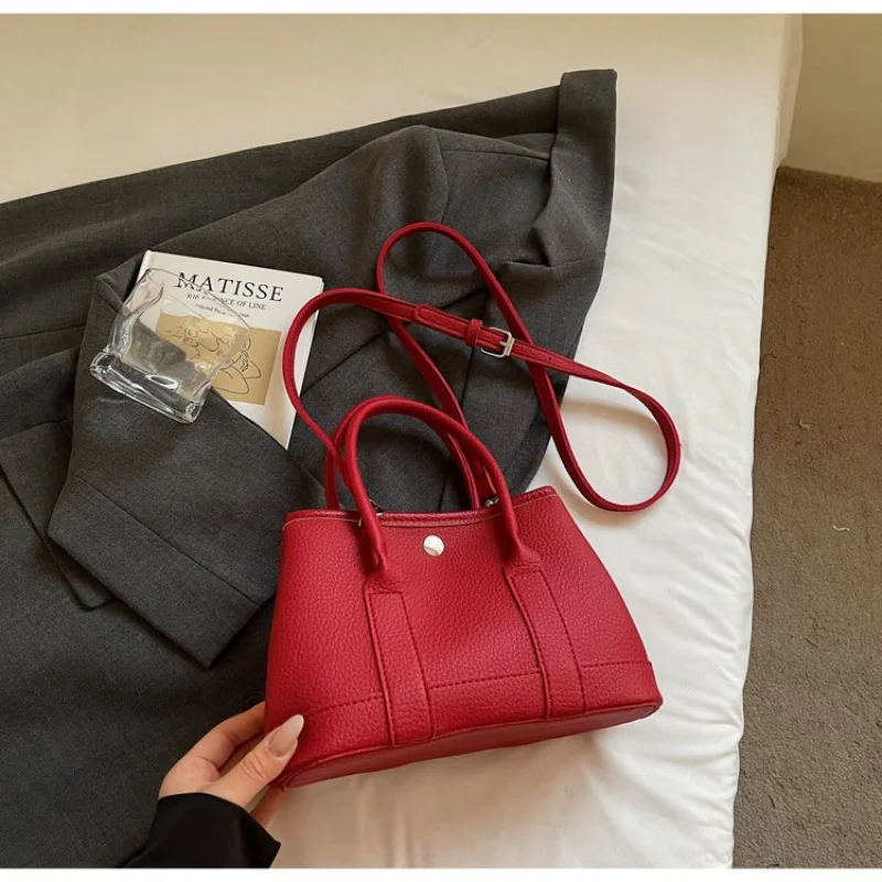 Bolsos de mano para mujer a la moda hechos de cuero con patrón de lavanda con estilo moderno diario suave y espacioso refinado de París informal ​