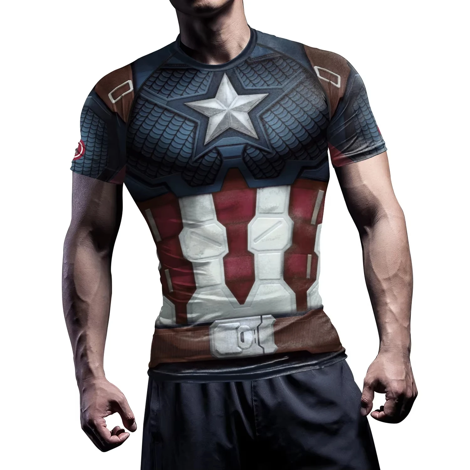 Compression Shirts for Men Short Sleeve Comics Spider Cosplay T-Shirt Superhero Top Elastic Fitness Sportwear Halloween Clothes image 4
