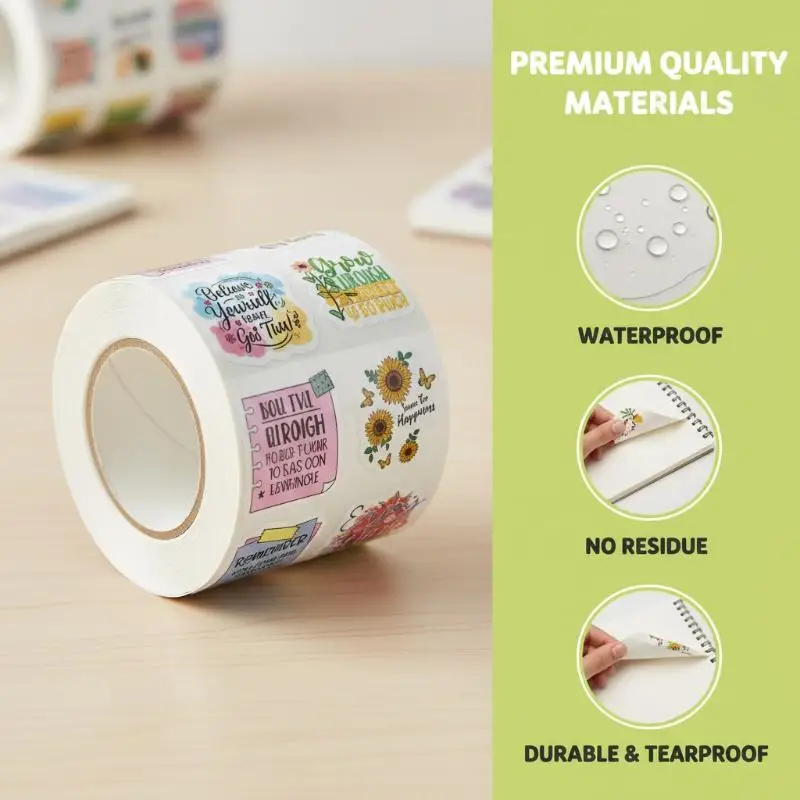 

500PCS Cute Inspirational English Stickers Personalize Reward Decoration Laptop Student Stationery Decals