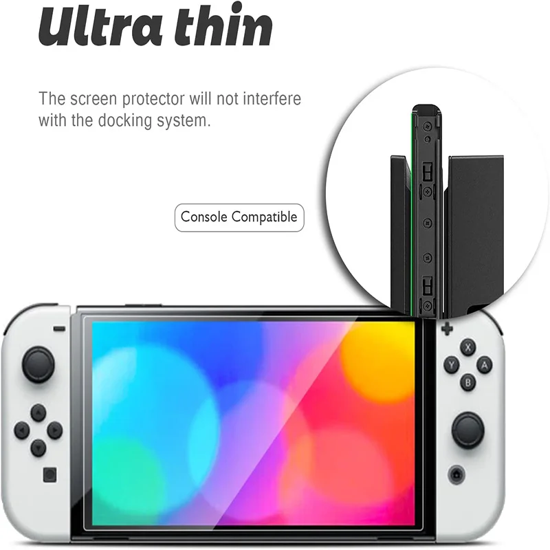 Vidro Temperado Anti-Scratch para Nintendo Switch, Película Protetora Rígida HD, Protetor de Tela Clara, OLED, 9H