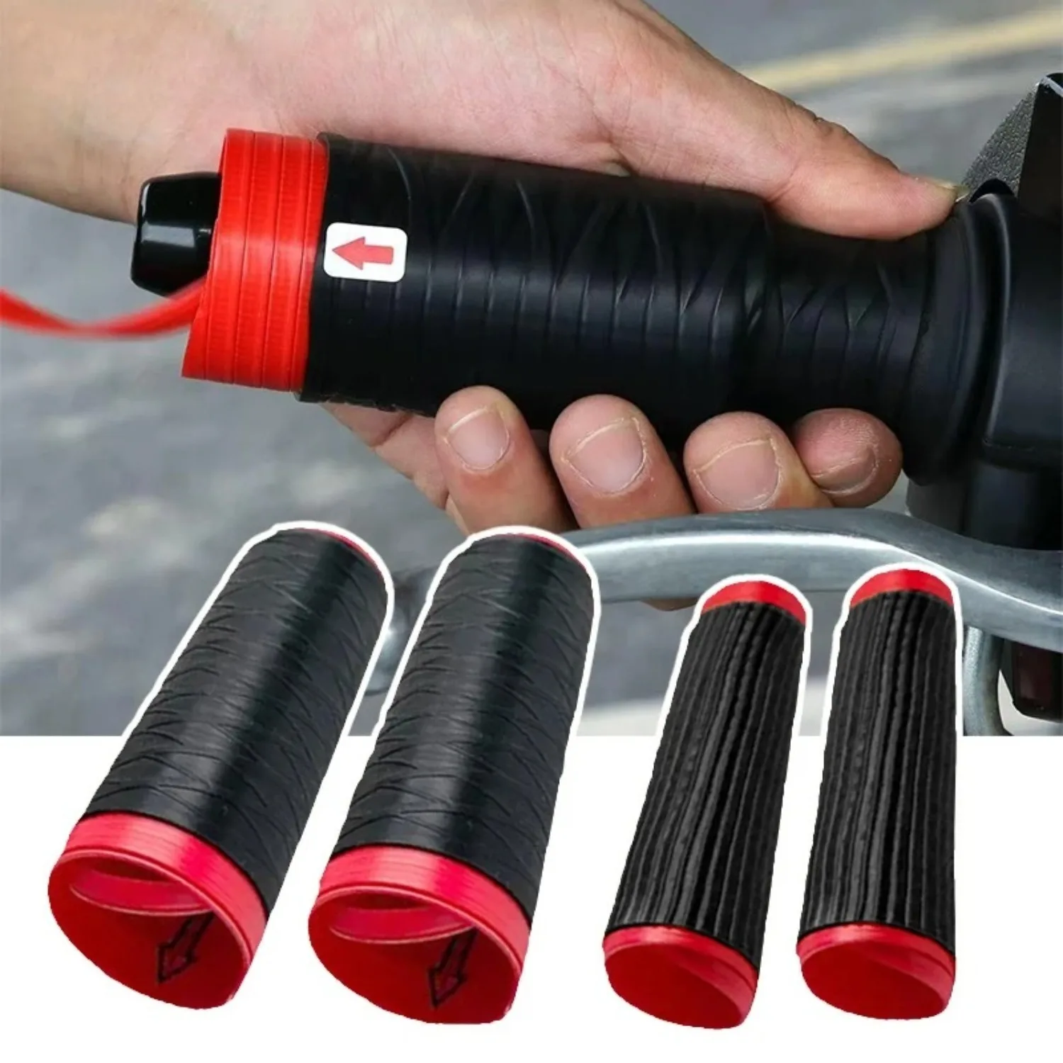 Motorcycle Silicone Handlebar Grip Covers, Universal Self-Shrinking Non-Slip Handlebar Sleeve Protector