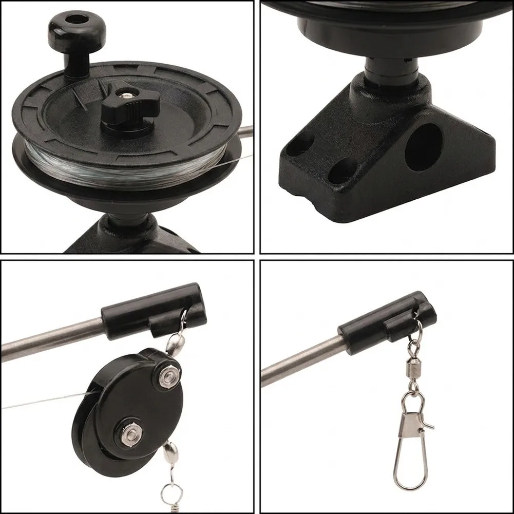 For Boat Fishing Manual Downrigger Saltwater Rust Proof Fishing Gear Adjustable Drag Brake Saltwater Rust Proof