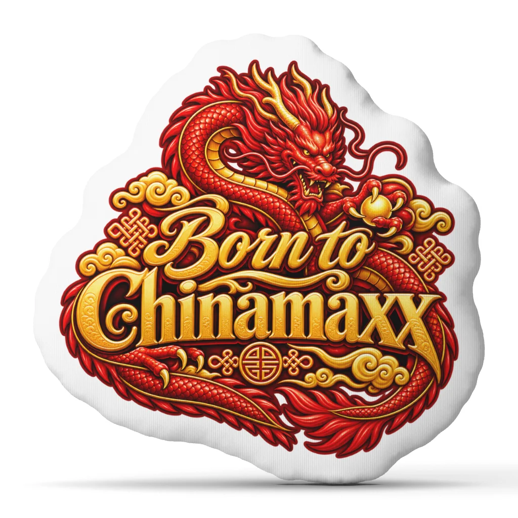 Born to Chinamaxxing Chinese Dragon Shaped Pillow Stuffed Cushion Throw Pillow for Sofa Home Decor Chinese Culture Art