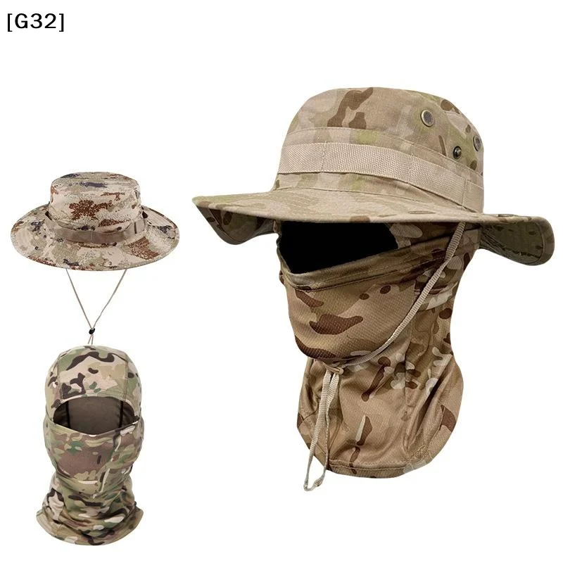 UV-Schutz, breitkrempiger Hut für Herren, Sonnenschutz, Boonie-Kappe, Outdoor, Wandern, Camping, Angeln, Sonnenhut, Fischerhut[G32]