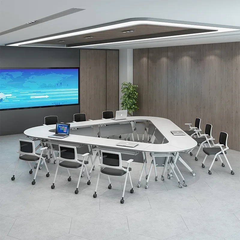 غرفة تدريب الاجتماعات الدوارة بطول 6 أقدام، مجموعة متعددة الوظائف، خياطة متحركة، طاولة قابلة للطي وقابلة للتعديل