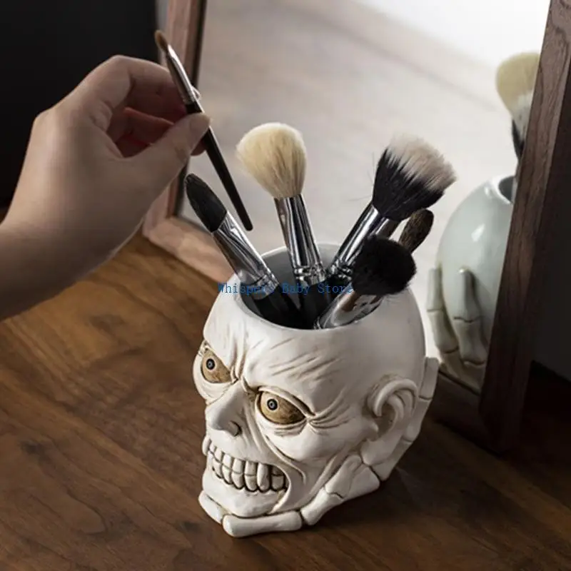 

U90E Skull Flowerpot Silicone Mold Keychain Resin Epoxy Craft Polymer Clay Craft
