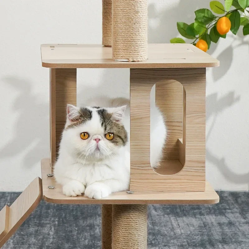 Highly Competitive Prices Climbing Frame Bed For Multiple Multiple Cat Tree Modern Pet Furniture Wood Pet Furniture