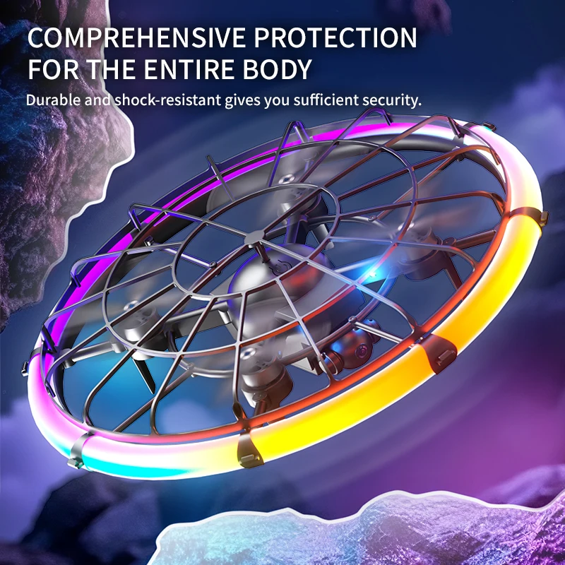 M18 Mini op afstand bestuurbare UFO-drone - Het perfecte cadeau voor kinderen Dynamische RGB-verlichting synchroniseert met vluchtpaden om een b te creëren