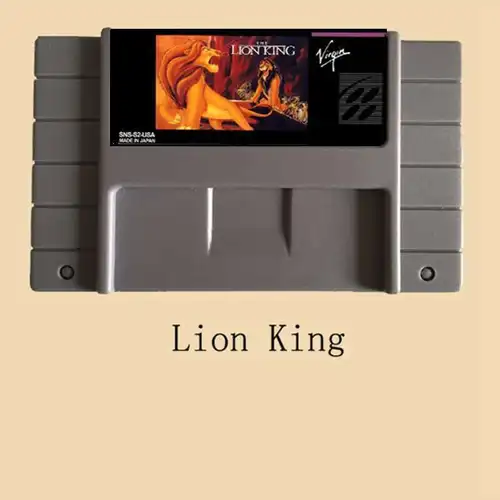 Tarjeta de juego gris grande NTSC del Rey León de 16 bits de alta calidad para reproductor de juegos versión de EE. UU.