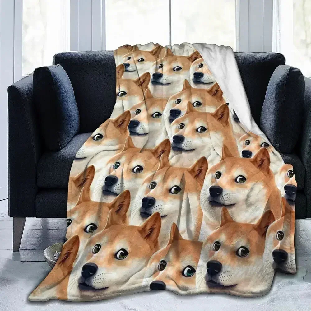 Doge Shiba Inu Memes Blanket Soft Warm Flannel Throw Blanket Plush for Bed Living room Picnic Travel Home Sofa