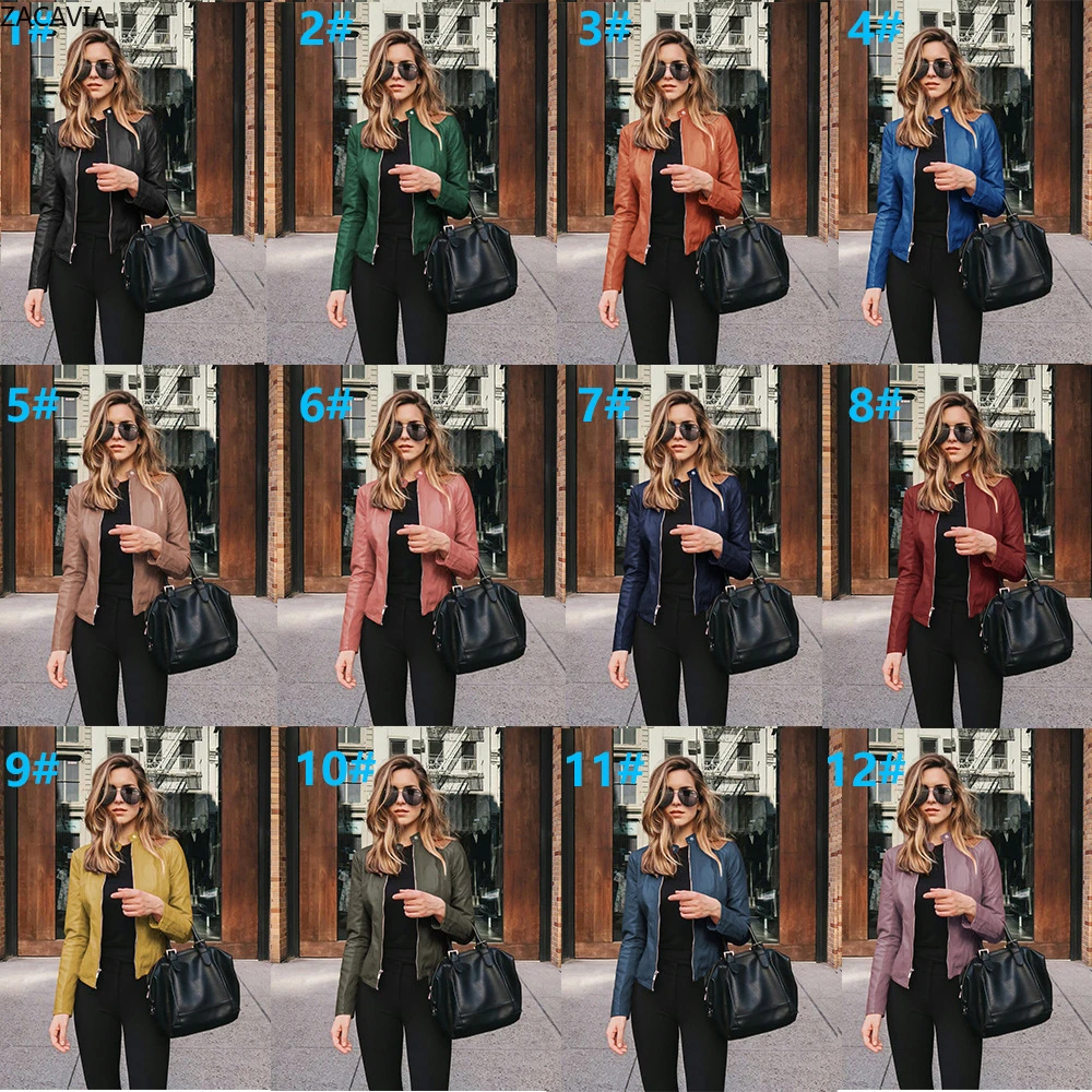 New Fashion Multi Color Shopping Motorcycle Sports Leisure Women's Suit Leather Jacket PU Coat