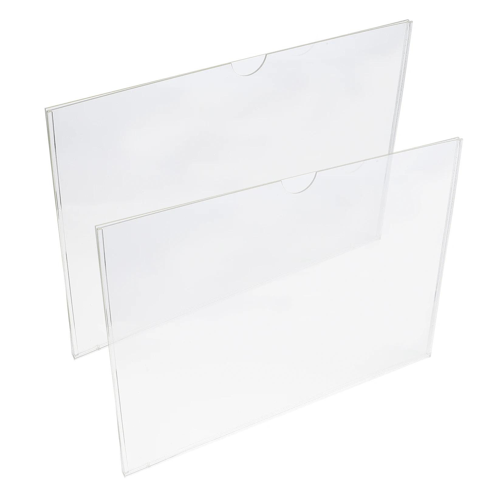 

2 Pcs Acrylic Display Box Label Holders Item Show Stand Transparent Rack Clear Shelf A4 Paper Wall Card