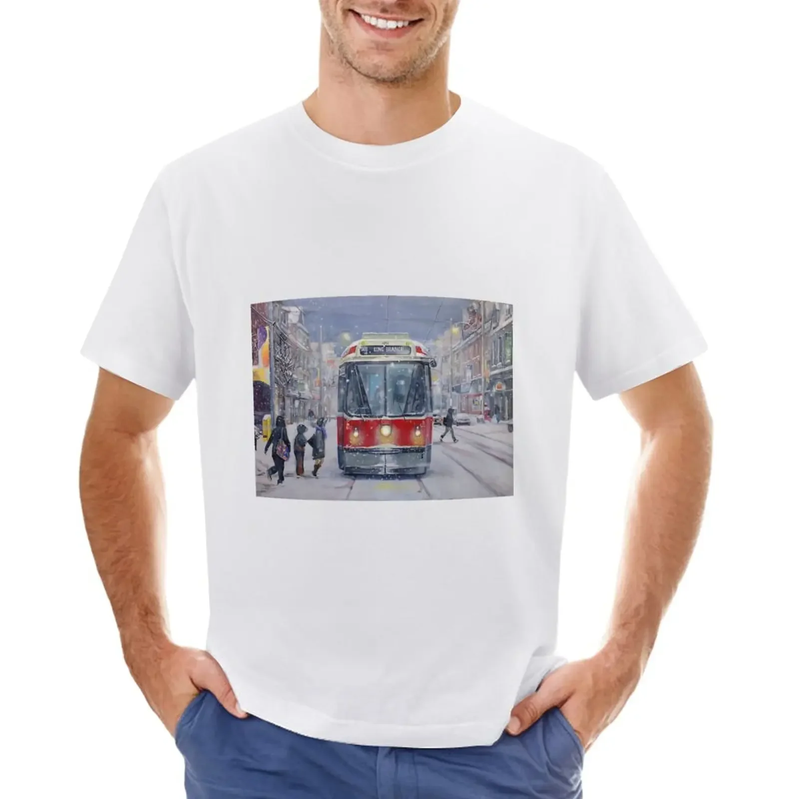 Queen West bound Streetcar, first snowfall T-Shirt aesthetic clothes customs design your own mens t shirt