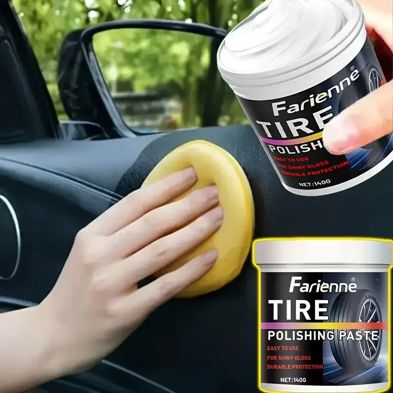 

Крем для обновления салона автомобиля - 140 г. Ремонтный агент для черных глянцевых пластиковых деталей, воска для приборной панели, обновления сидений и средство для блеска шин.