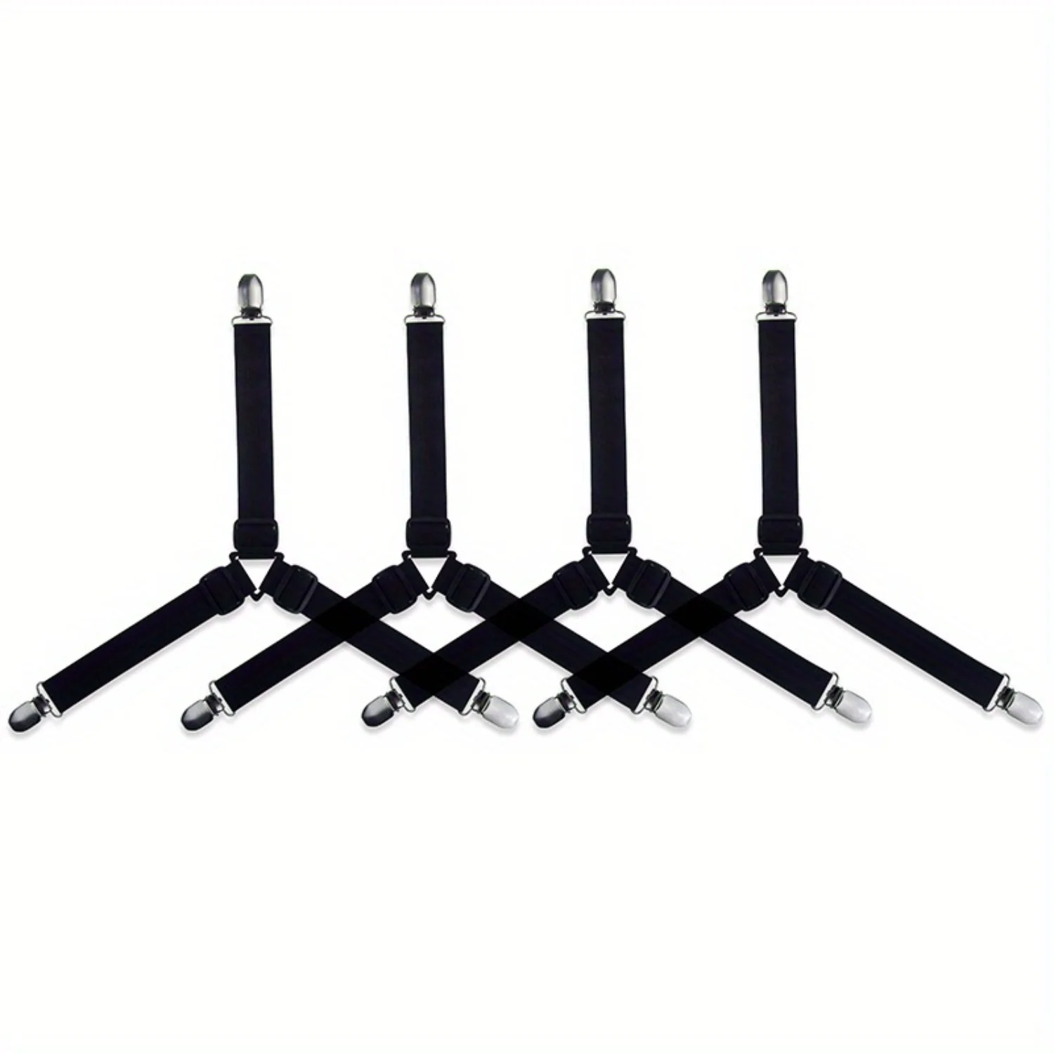 Fixadores de lençol de cama triangular, 4 unidades, clipes elásticos ajustáveis de fixação de lençol de sofá-cama, cinto de fixação de toalha de mesa, anti-corrida a