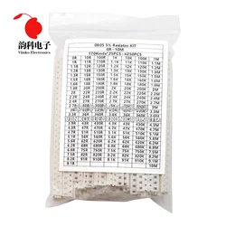 0402 0603 0805 1206 170 valori 5% resistore a Chip SMD Kit assortito 0R - 10M ohm Set di campioni di resistenza