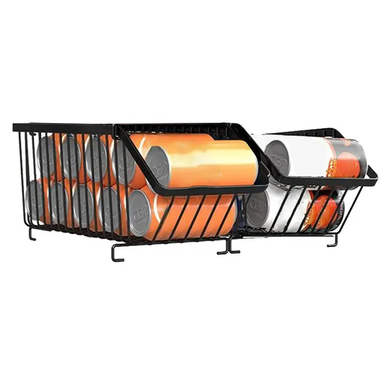 

Органайзер для хранения банок, стеллаж для хранения консервных товаров, 2X железный диспенсер, штабелируемый 2-уровневый сверхмощный органайзер для кухни