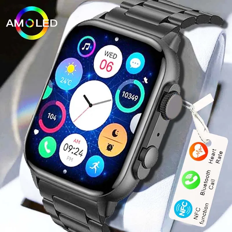 2024 HK95 Ultra Smartwatch Men Women NFC AMOLED Screen Smart Watch Bluetooth Call Blood Oxygen Heart Rate Sport Waterproof Watch