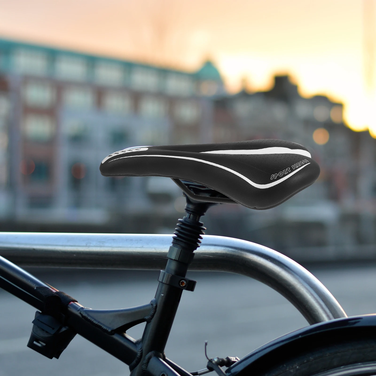 

1Pcs Premium Bike Saddle Comfortable Cycling Seat Shockproof Firm Road Mountain Racing Bicycle Accessory Black White