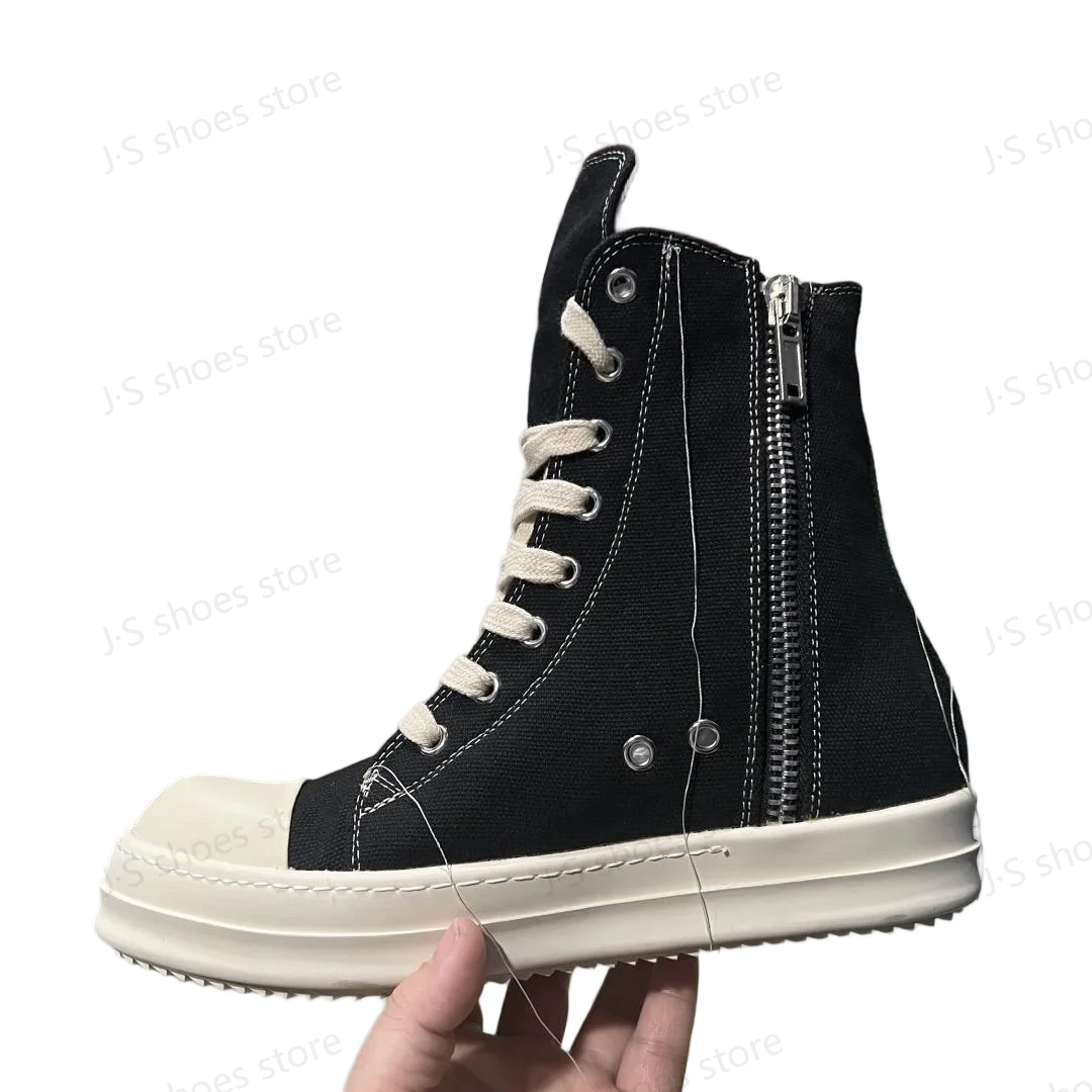 

Кроссовки R-o Design, черные парусиновые высокие туфли с кисточками, мужская обувь высокого качества, женские повседневные кроссовки, ботильоны, ботинки на молнии