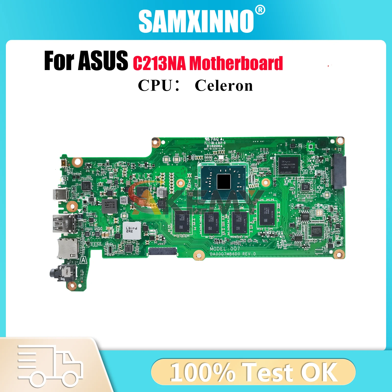 

C213NA Laptop Motherboard For ASUS Chromebook C213N C213NA Notebook Mainboard With Celeron CPU 100% tests OK fast shipping stk