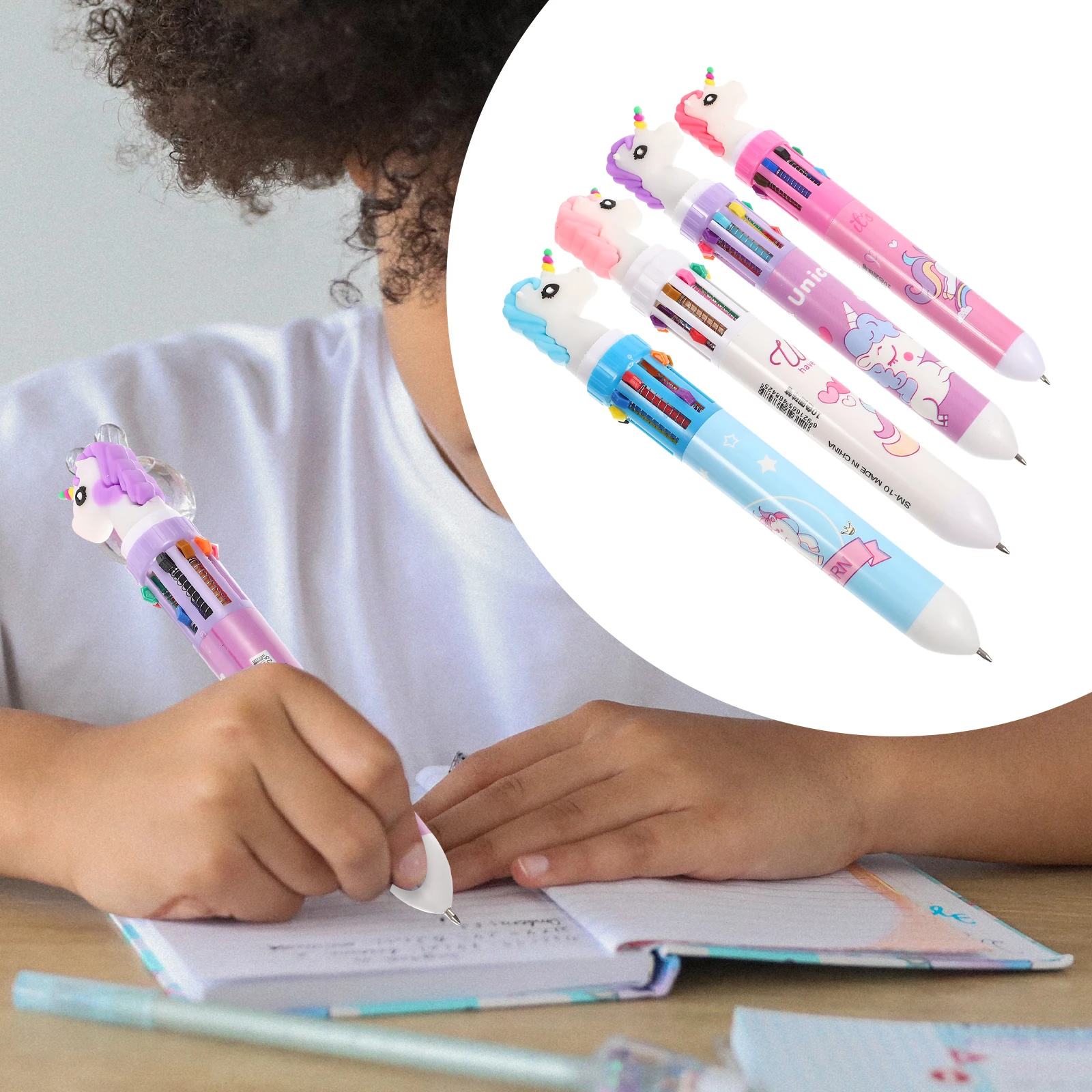 

4 Pcs Multicolor Ballpoint Pen Ink Mini Fountain Multi-colour Retractable Abs Man Pens Multi-color