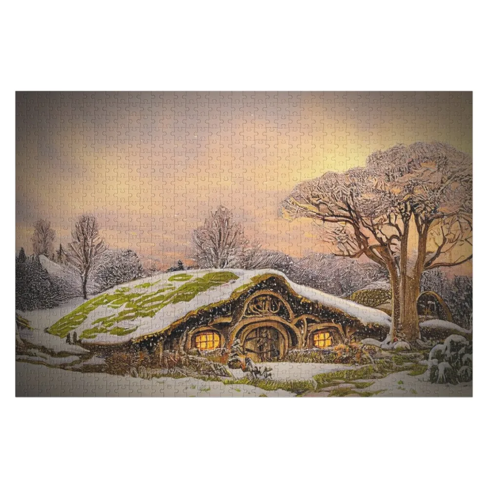 

Уютный зимний деревянный пазл-головоломка с индивидуальным изображением и именем для детей