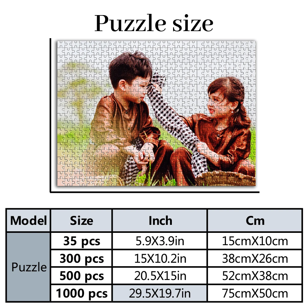 35/300/500/1000pcs Personalized Custom Photo Puzzle family photo Friends A Memorable Keepsake Or A Special Celebration