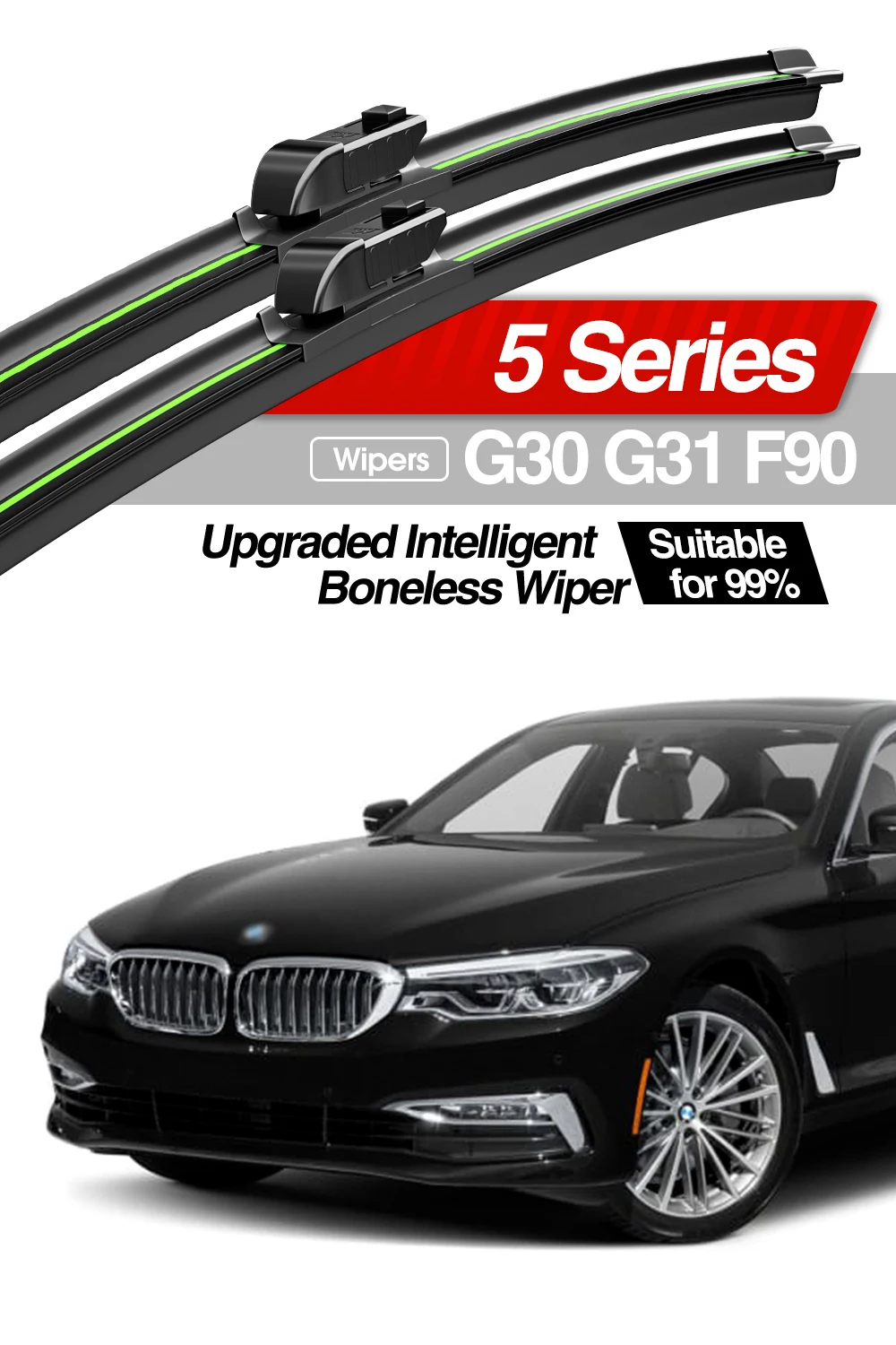 Für BMW 5 Serie G30 G31 F90 2016-2023 Frontscheibenwischerblätter 2 Stück Windschutzscheiben-Fenster-Zubehör 2017 2018 2019 2021 2022 – Detail 1