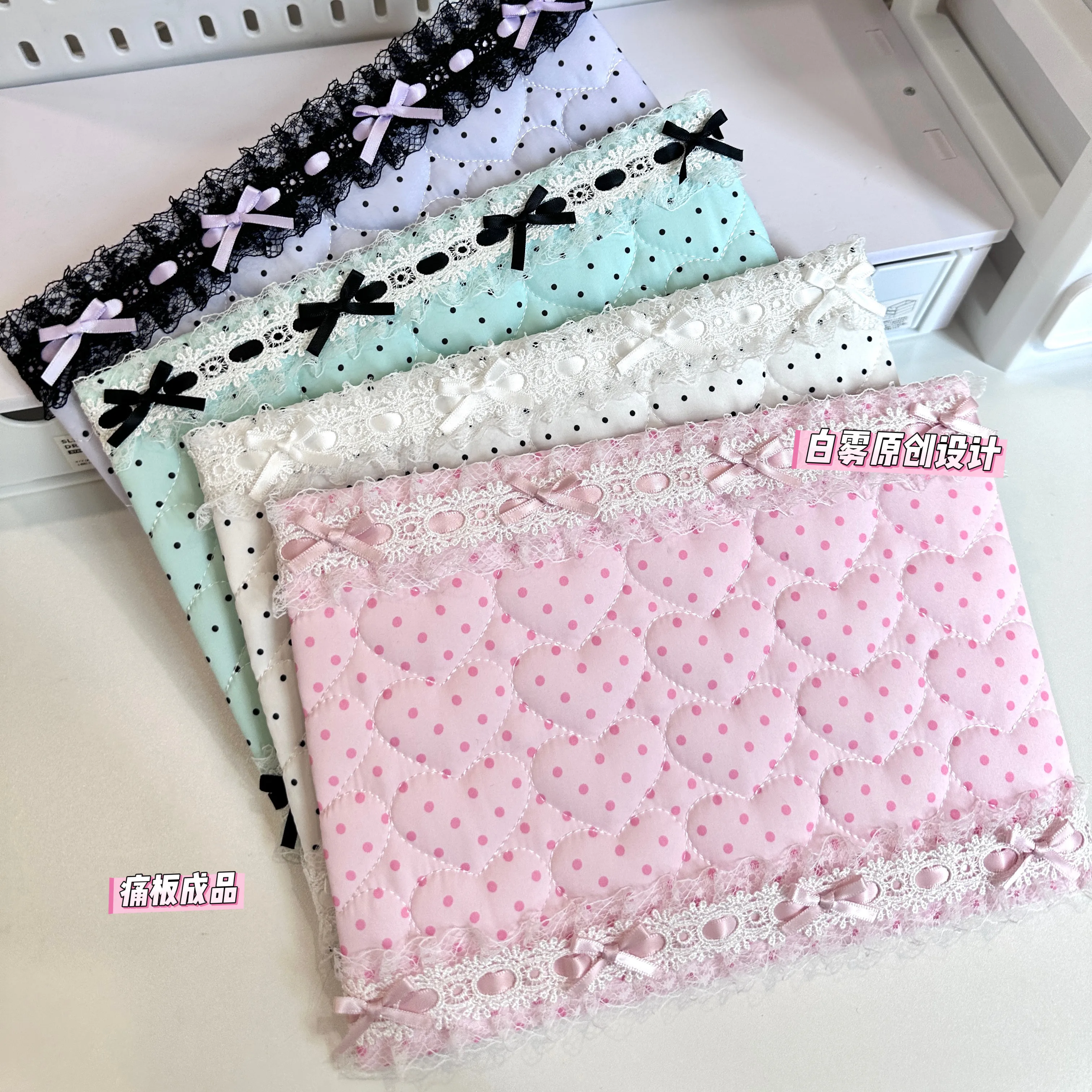 

Pain Board Finished Product Two-dimensional Yuan Tie Board Tie Pain Bag Love Cotton Polka Dot Bow Lace Bar Photo Gu Mei