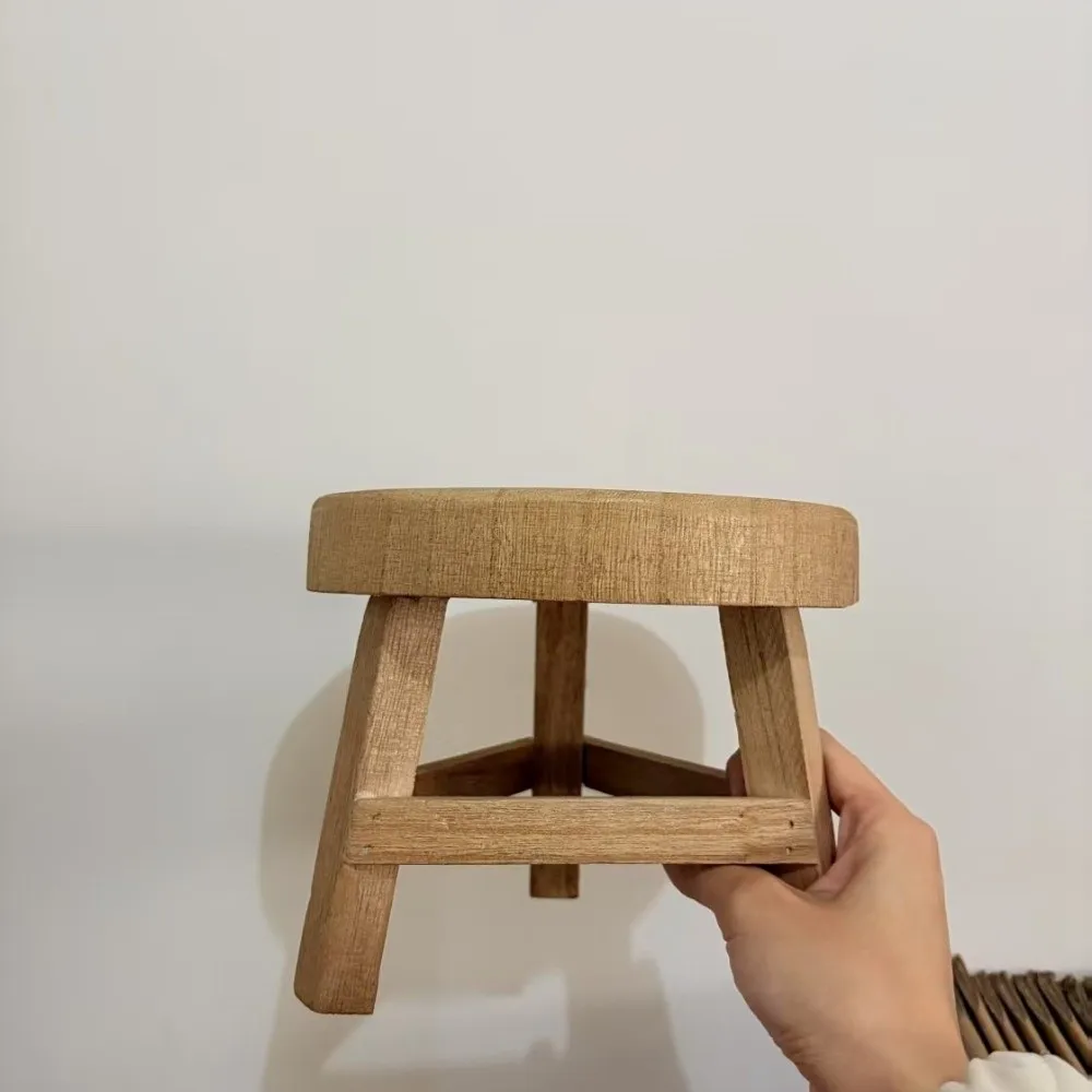 New Bonsai Rack Wooden Mini Stool Round Display Succulent Plant Stand Mini Size ​Flower Pot Base Holder Home Garden Decor​