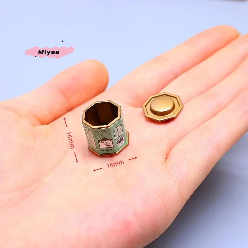 1Pcs Miniature Dollhouse Furniture Accessories 1/12 Scale Coffee Can Tea Can Model Simulation Decor Ornament for Dollhouses