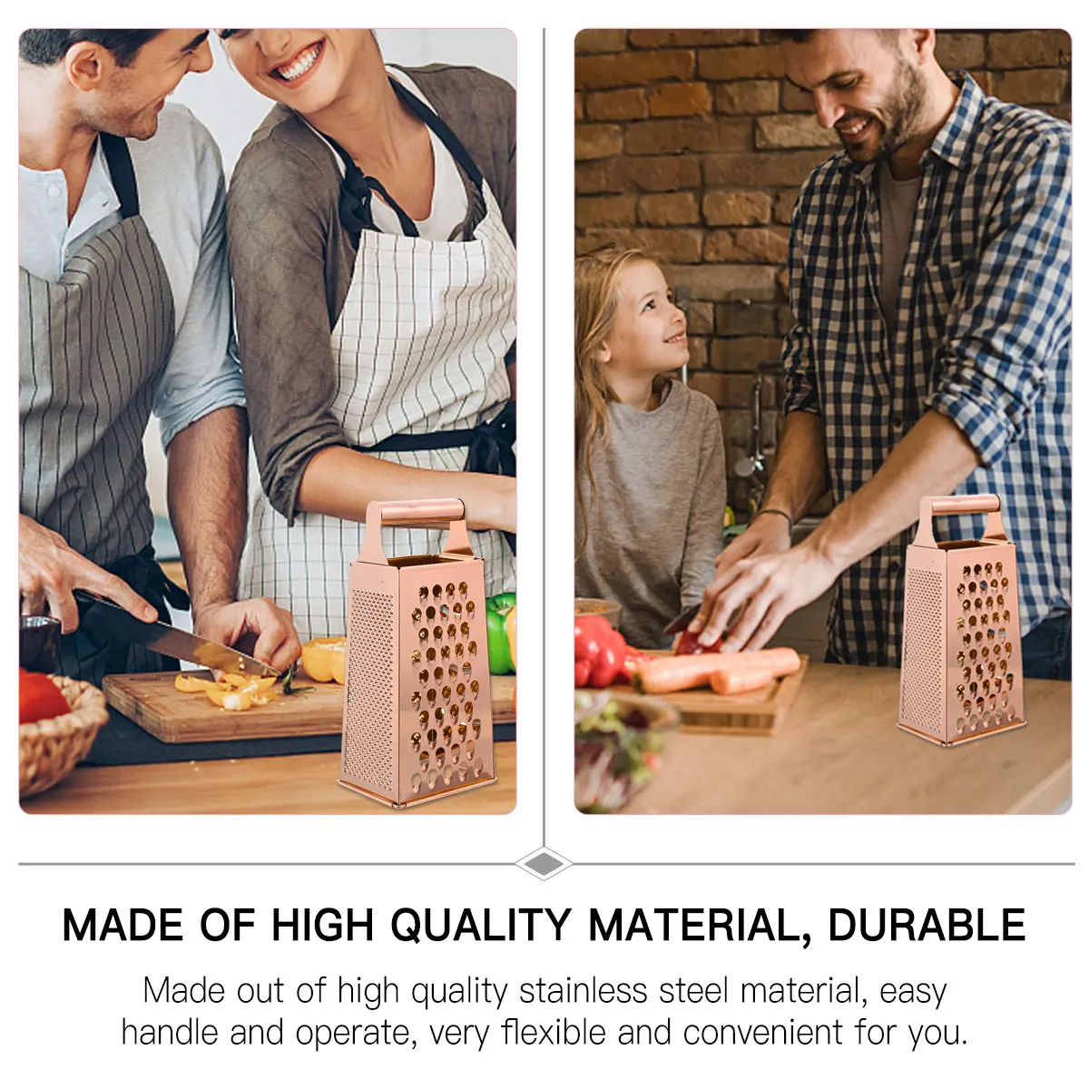 

Stainless Steel Vegetable Slicer Shredder Grater Multifunctional Kitchen Tool Rose Gold Thin Slice For Potatoes