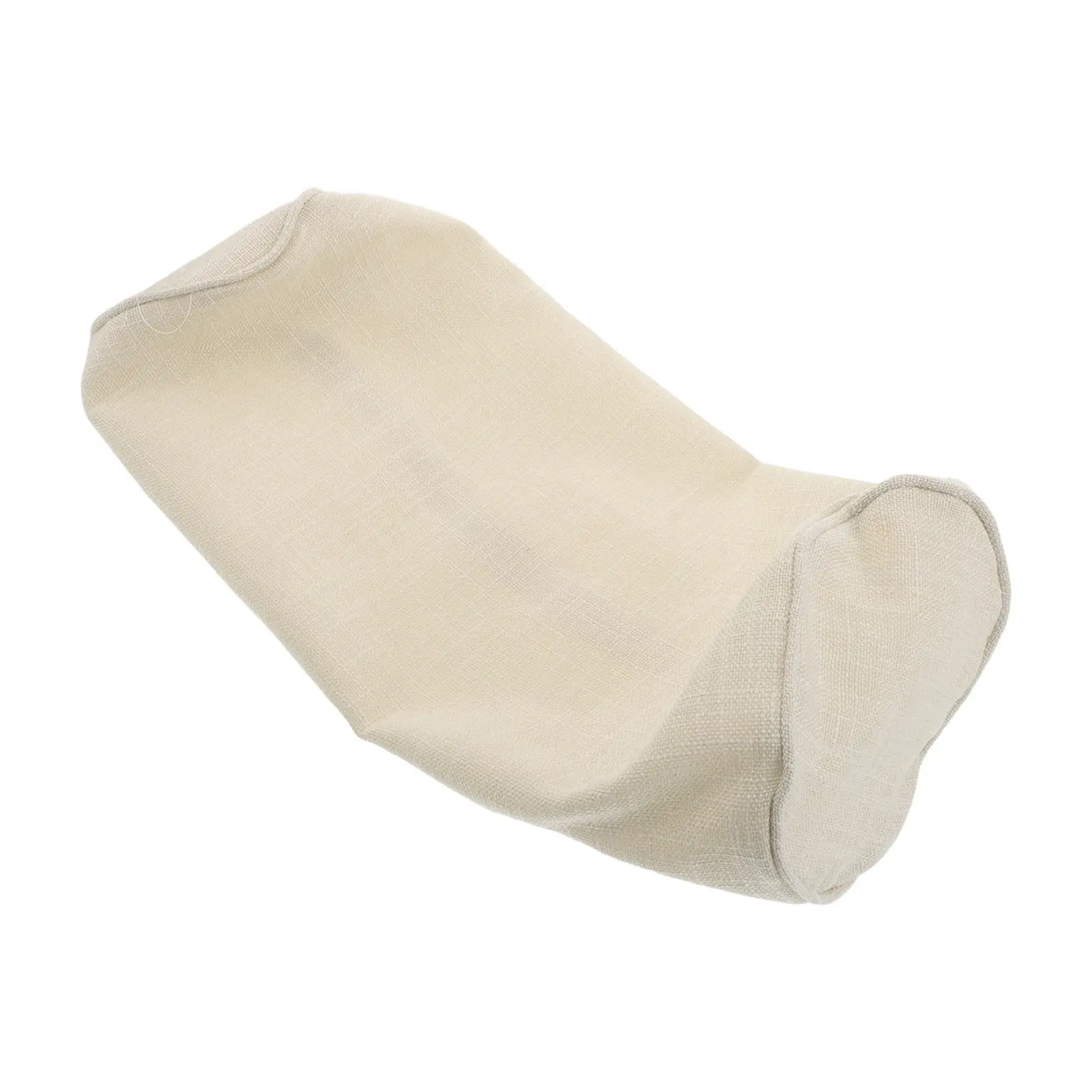 Cotton Linen Cylinder Pillow Cover Round Neck Roll Pillow Soft Breathable Lumbar Pillowcase 15.7x5.9 Inch White for Bed Sofa