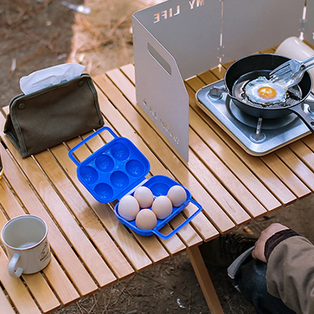 Nueva bandeja para huevos de alta calidad, caja de almacenamiento para acampar al aire libre, Picnic, soporte portátil de plástico de 15,5x14,6x7cm