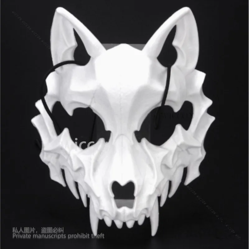 أنيمي التنين الله الهيكل العظمي نصف الوجه ثلاثية الأبعاد أقنعة مطبوعة العظام الحيوانات قناع تأثيري حلي الدعائم ملحق قناع حفلة الهالوين الجمجمة