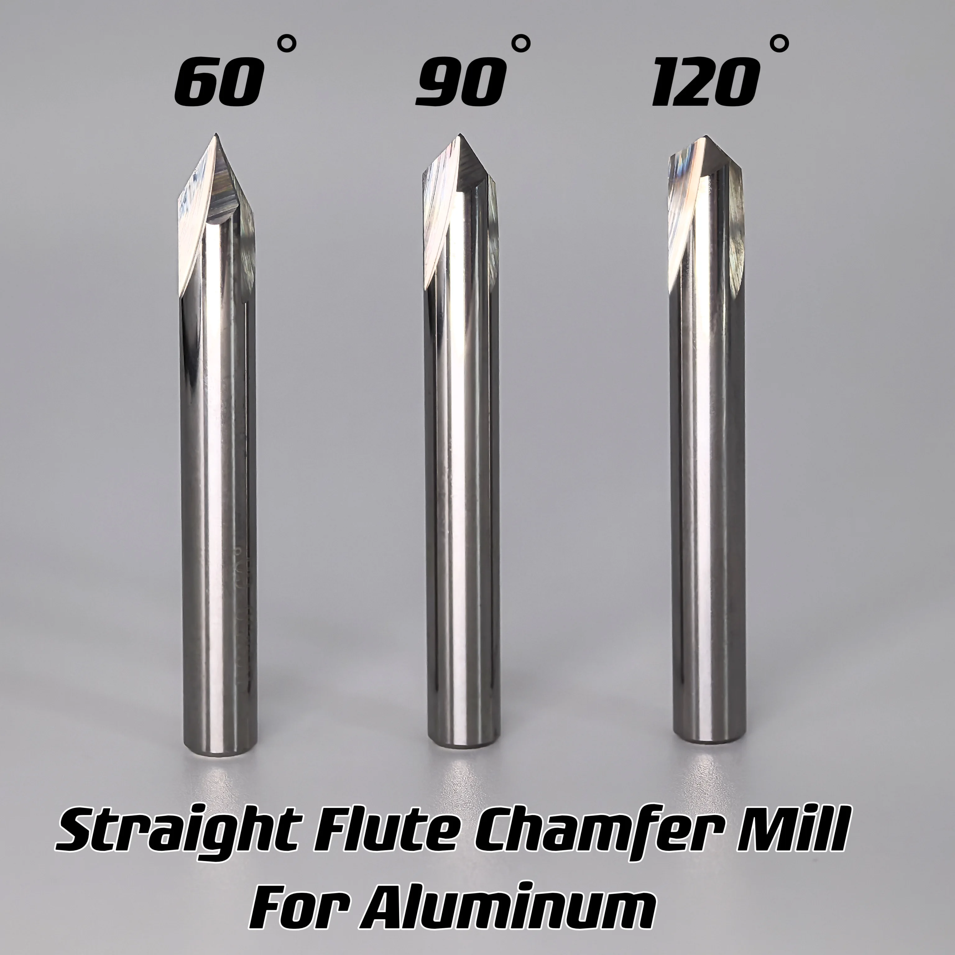 HRC58 Straight Chamfer Mill for Aluminum High Performance 60 90 120 Degree 3 Flutes Milling Cutter CNC Machining Tool Spot Drill