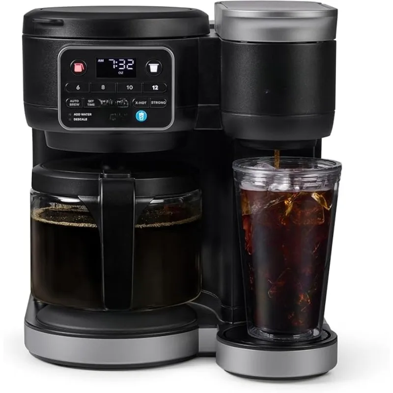 

Hot & Iced Single Serve Carafe Coffee Maker MultiStream Technology 72oz Reservoir