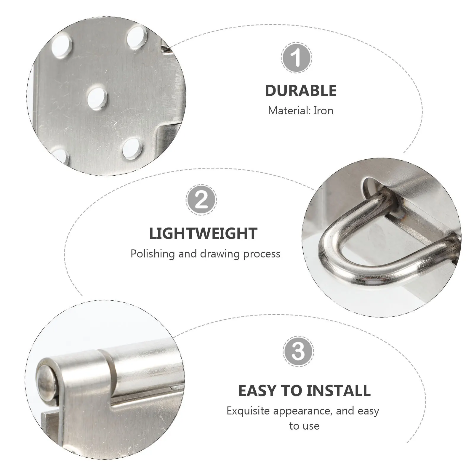 قطعتان من مشبك الباب الأيمن من الفولاذ المقاوم للصدأ متين وسهل التركيب لخزائن أبواب النوافذ وأقفاص الحيوانات الأليفة