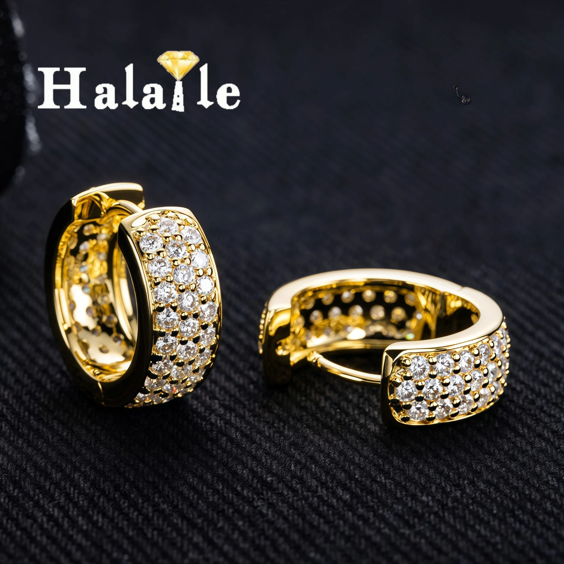 

Серьги-гвоздики Halaile из стерлингового серебра 925 пробы/розового/золотого муассанита для мужчин и женщин, сверкающие изящные ювелирные изделия, легкая роскошная мода