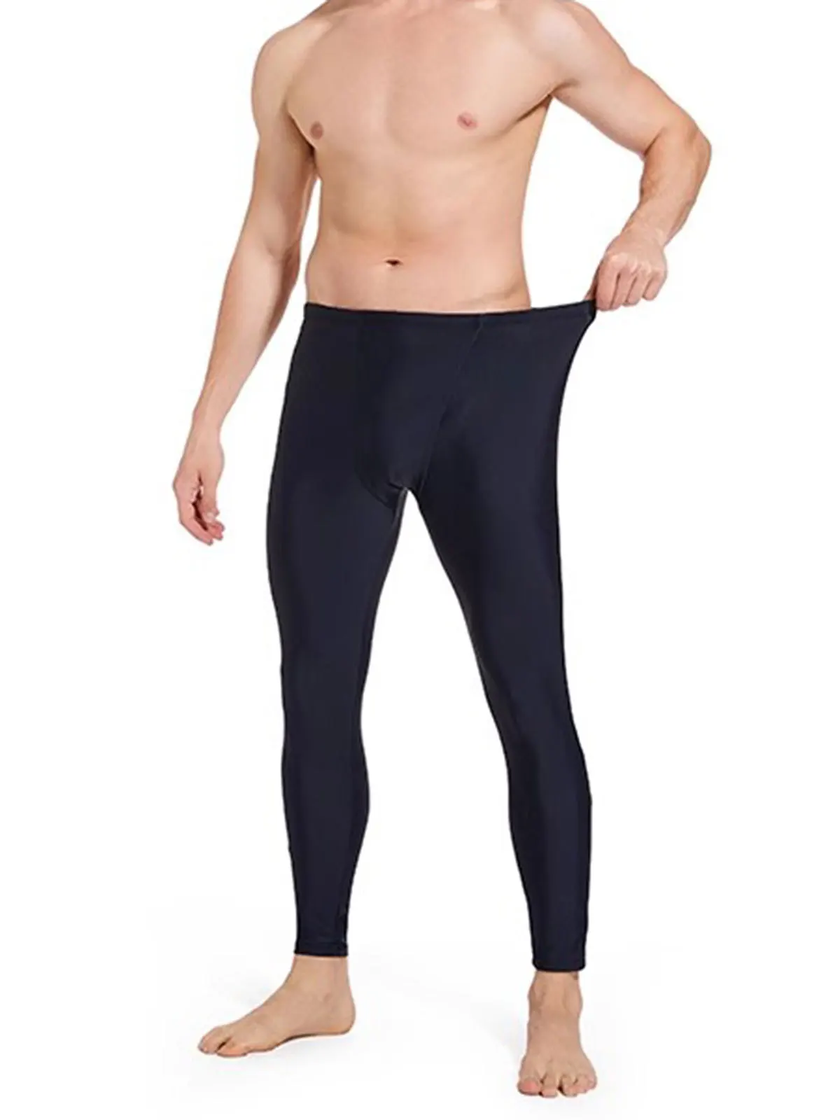 Black Long Swimsuits Men's Women's Swimsuits Sunscreen Close-Fitting High Stretch High Waisted Snorkeling Pants 2026 New