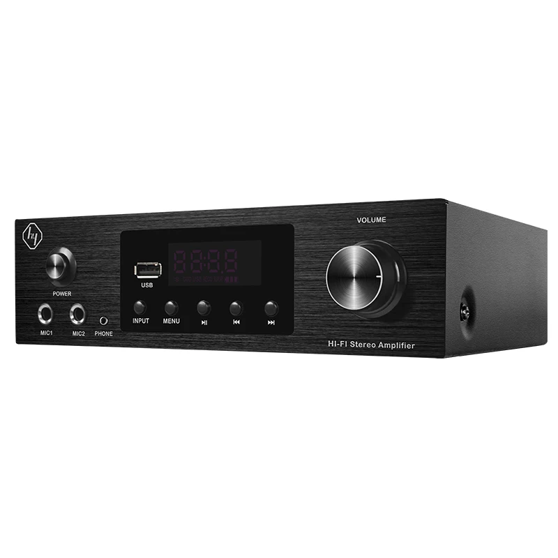 Brand New 200-Watt Mini Size Aluminum Alloy Home Amplifier High Quality Stereo Digital DSP USB Mic BT Features for Sound Karaoke