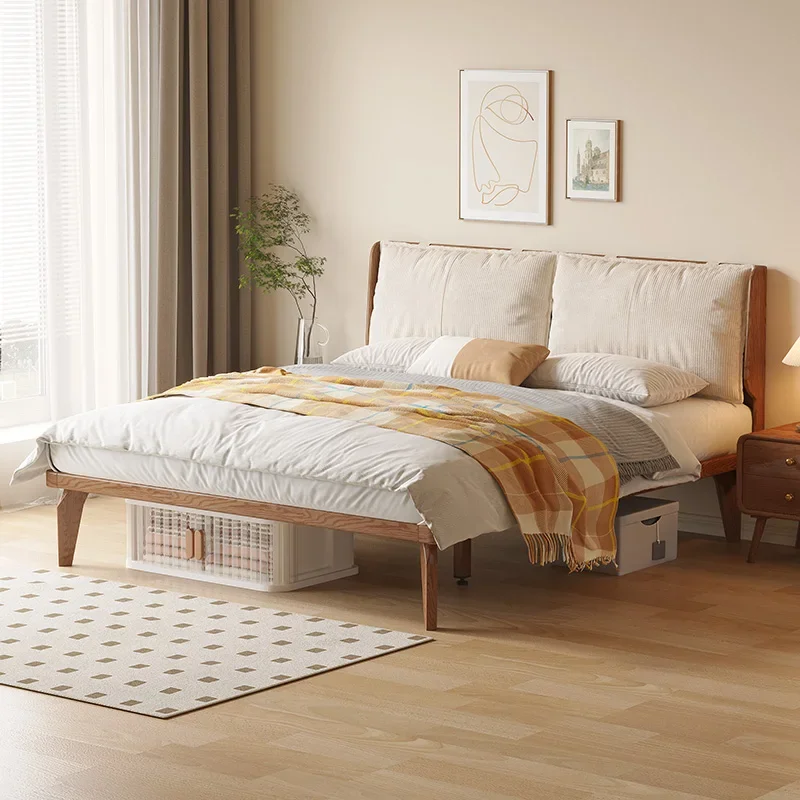 سرير دافق من الخشب الصلب، غرفة نوم صغيرة، سرير مفرد مزدوج #2