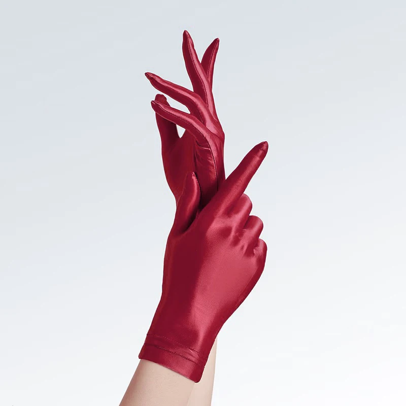 Solide Ultradünne Kurze Hochelastische Ölglanz-Handschuhe für Männer und Frauen Transparente Sexy Cosplay Bühnenauftritt Sonnenschutz Fahrhandschuhe – Detail 4