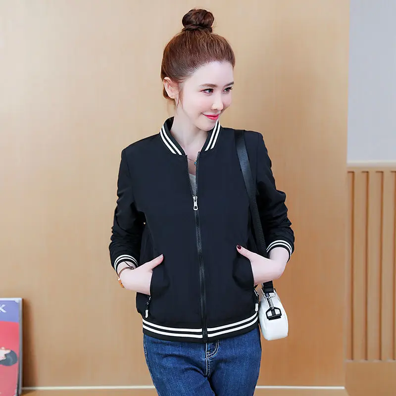 New Small Jacket Short Small and Tall Wearing Baseball Jacket Loose Small Fragrant Coat Women's Spring and Autumn