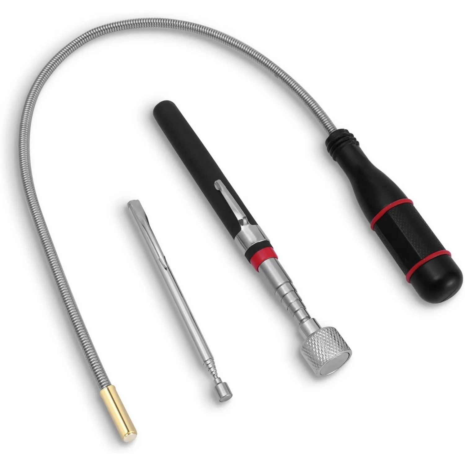 3 Pcs Magnetic Pickup Tool Set Telescoping Flexible Long Magnetic Pickup Tools for Automotive Repair Home Use Narrow Space