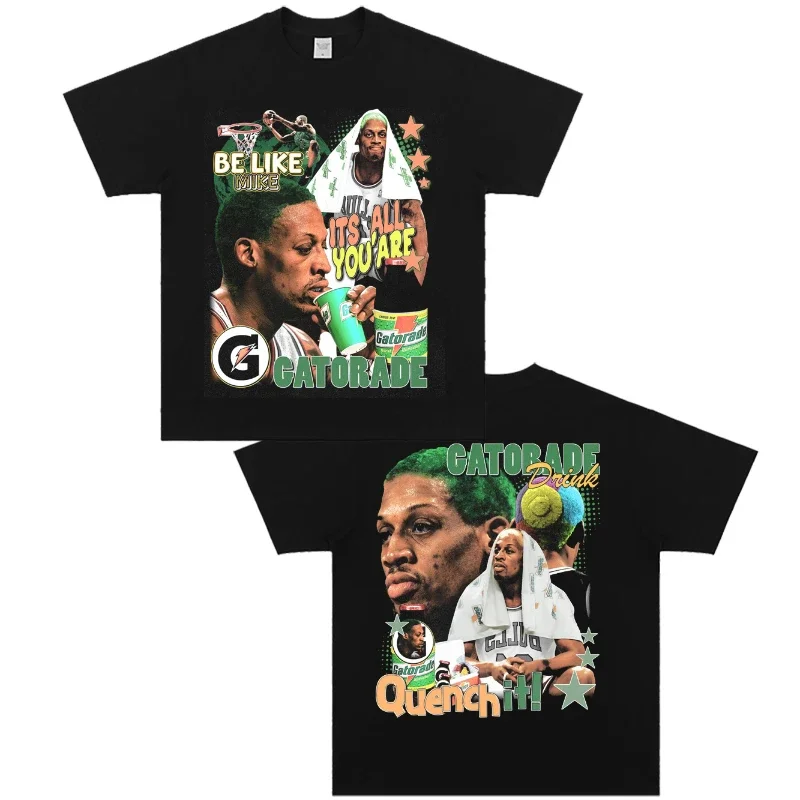 الصيف دينيس رودمان تي شيرت المرأة خمر تي شيرت القطن المحملة Harajuku الذكور مانغا التي شيرت تي شيرت Y2k تي شيرت جرافيك تي شيرت