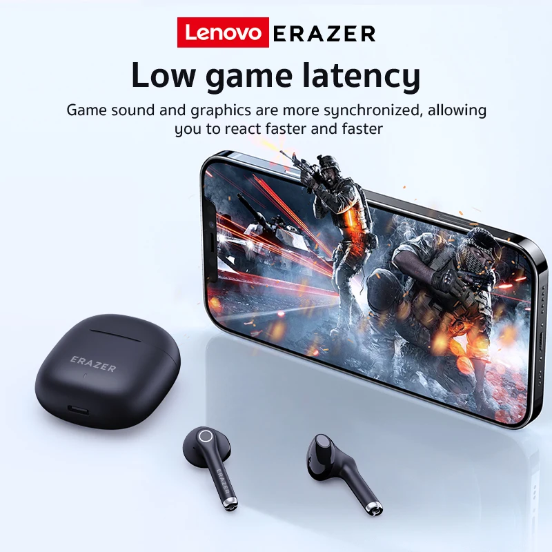 Lenovo ERAZER XT90pro Earphones Bluetooth TWS Wireless Headphones Game Lenovo Earbuds with Mic Portable Bluetooth 5.4 Sports