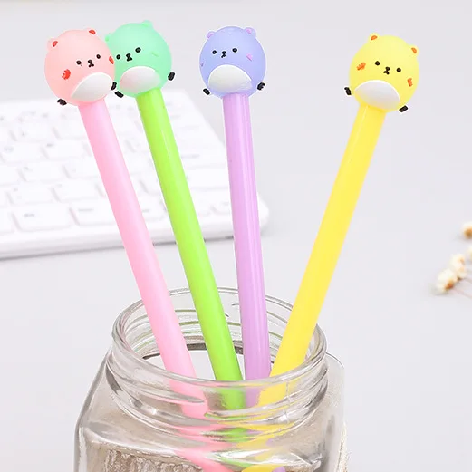 24 Pcs Cartoon Gel Pen Signature Pen for Primary and Middle School Students Wholesale Korean Creative Stationary School Supplies