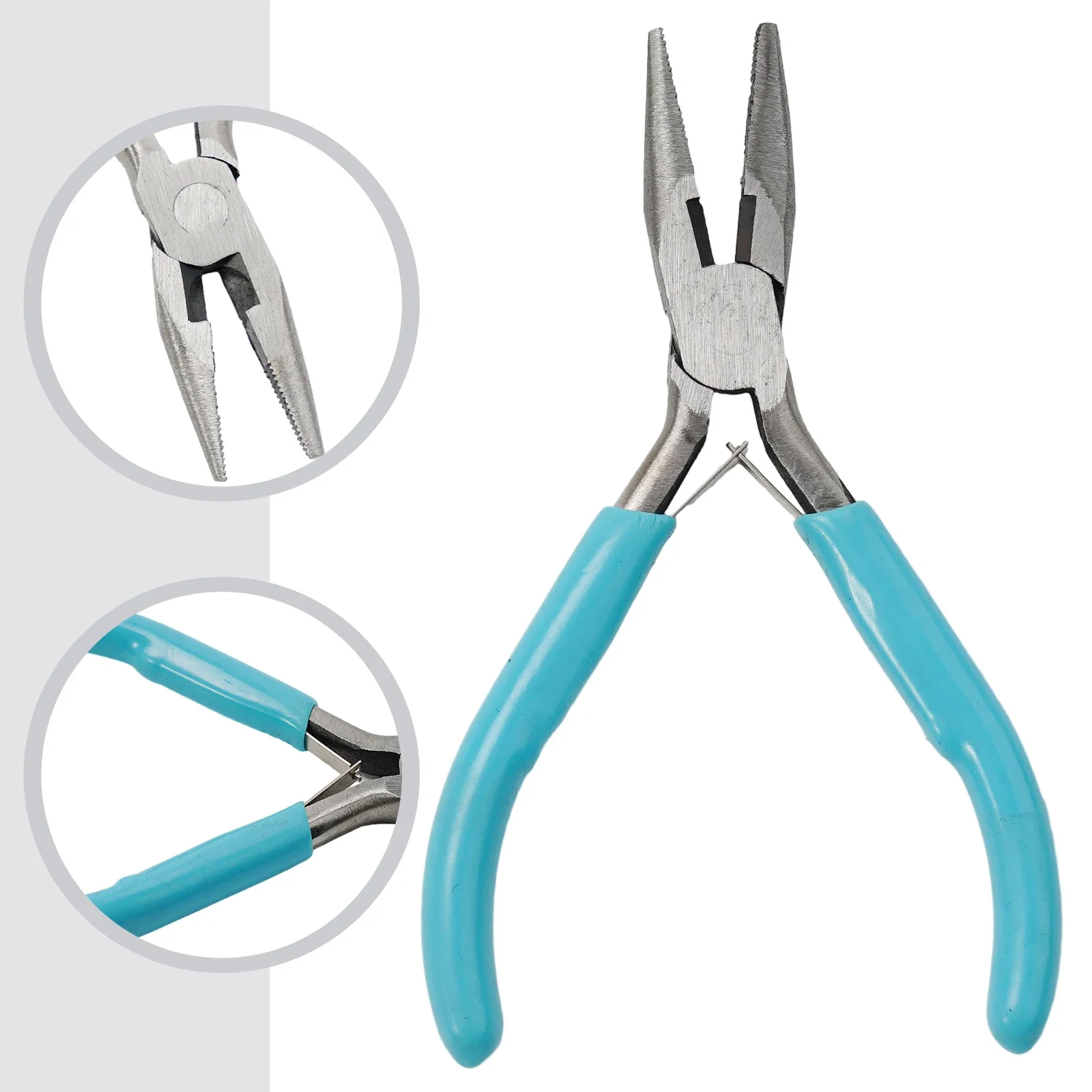 

1pcs Small Pliers Jewelry Accessories Stainless Steel Tong Head Non-slip Handle Repair Making Round Nose Needle Nose Pliers